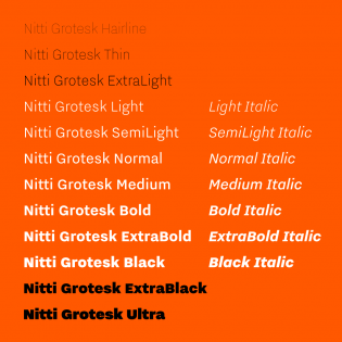 Nitti Grotesk styles