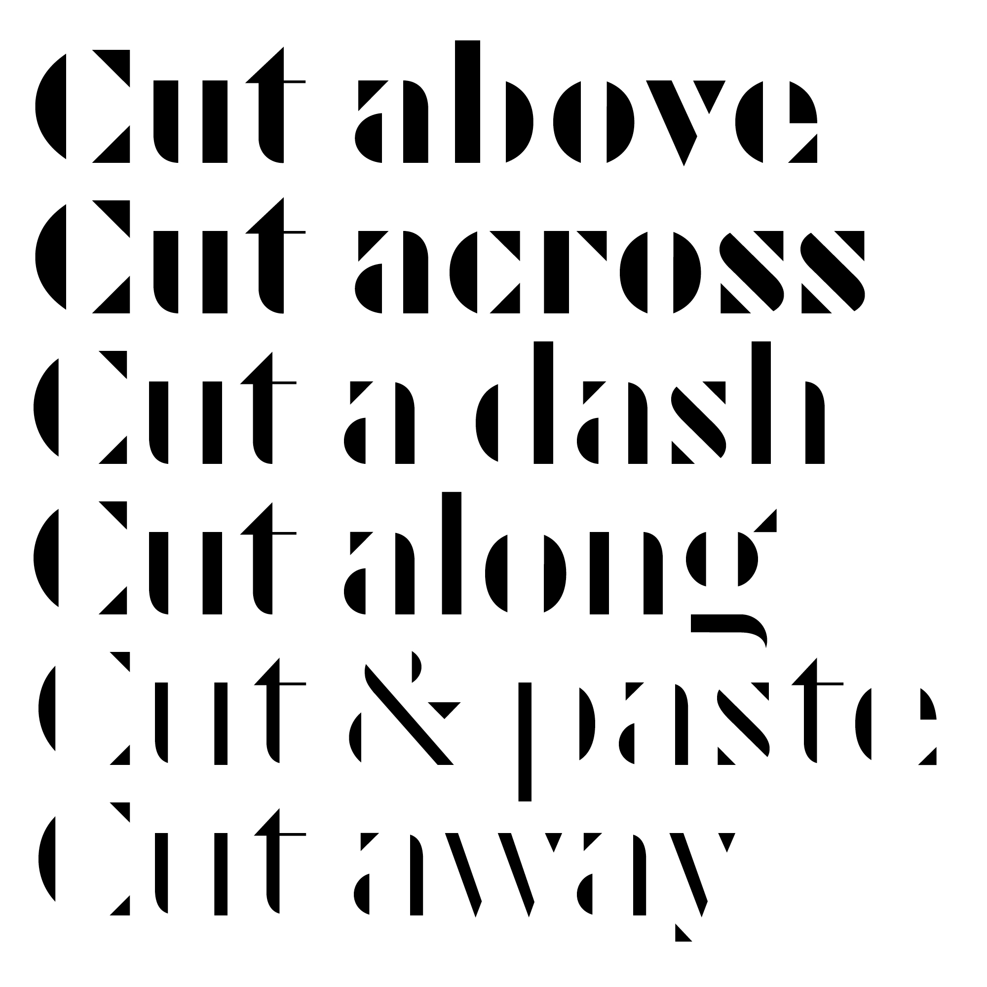 Cut fonts