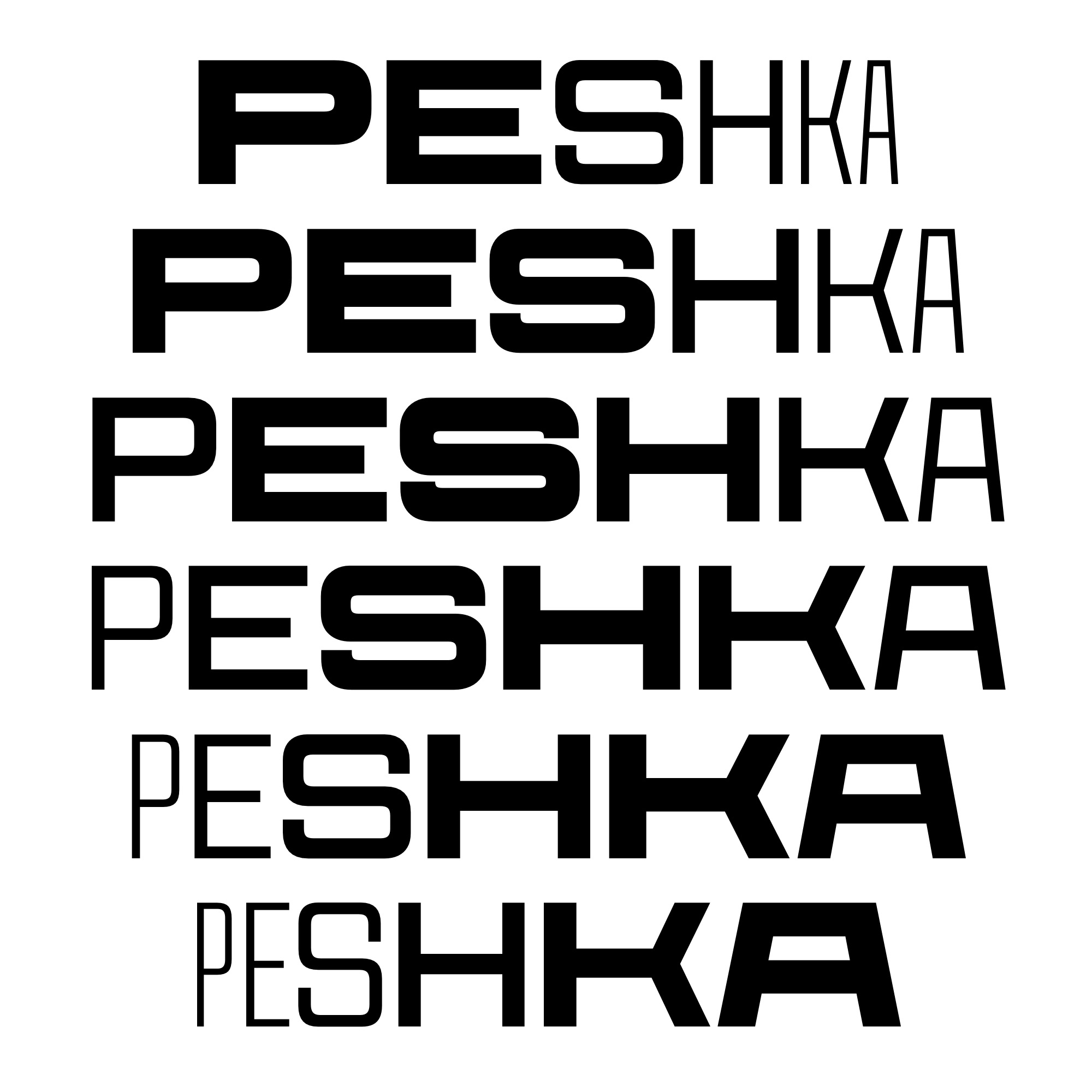 CoFo Peshka fonts specimen