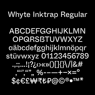 Whyte Inktrap basic glyph set
