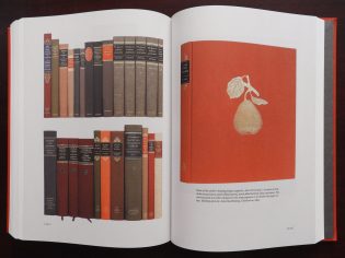 A spread showing various binding designs by the author, in the informative chapter on bookbinding.